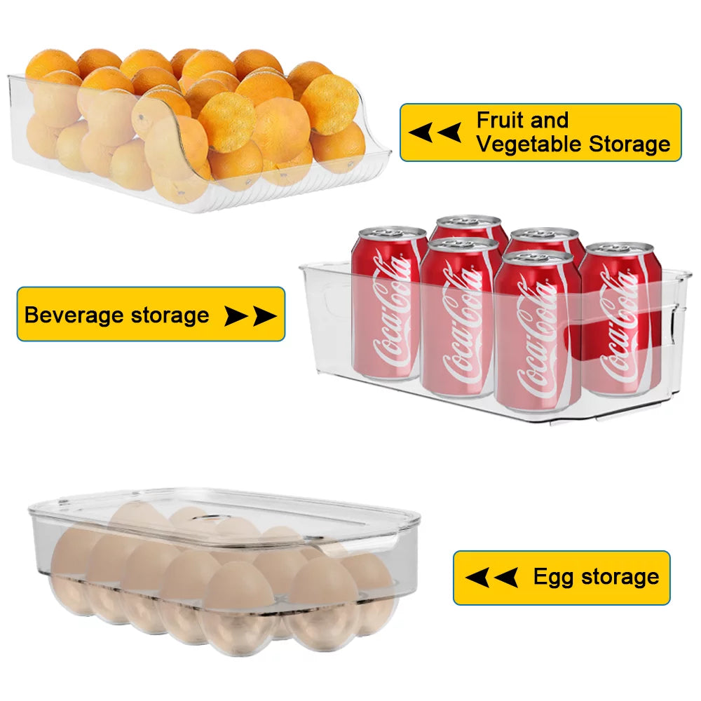 Clear Plastic 7-Piece Fridge Organizer Bins B266693