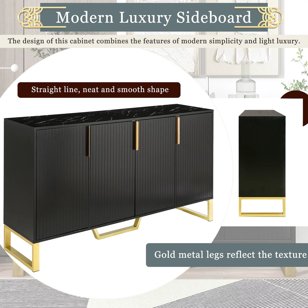 Modern Sideboard with Four Doors and Adjustable Shelves G1024