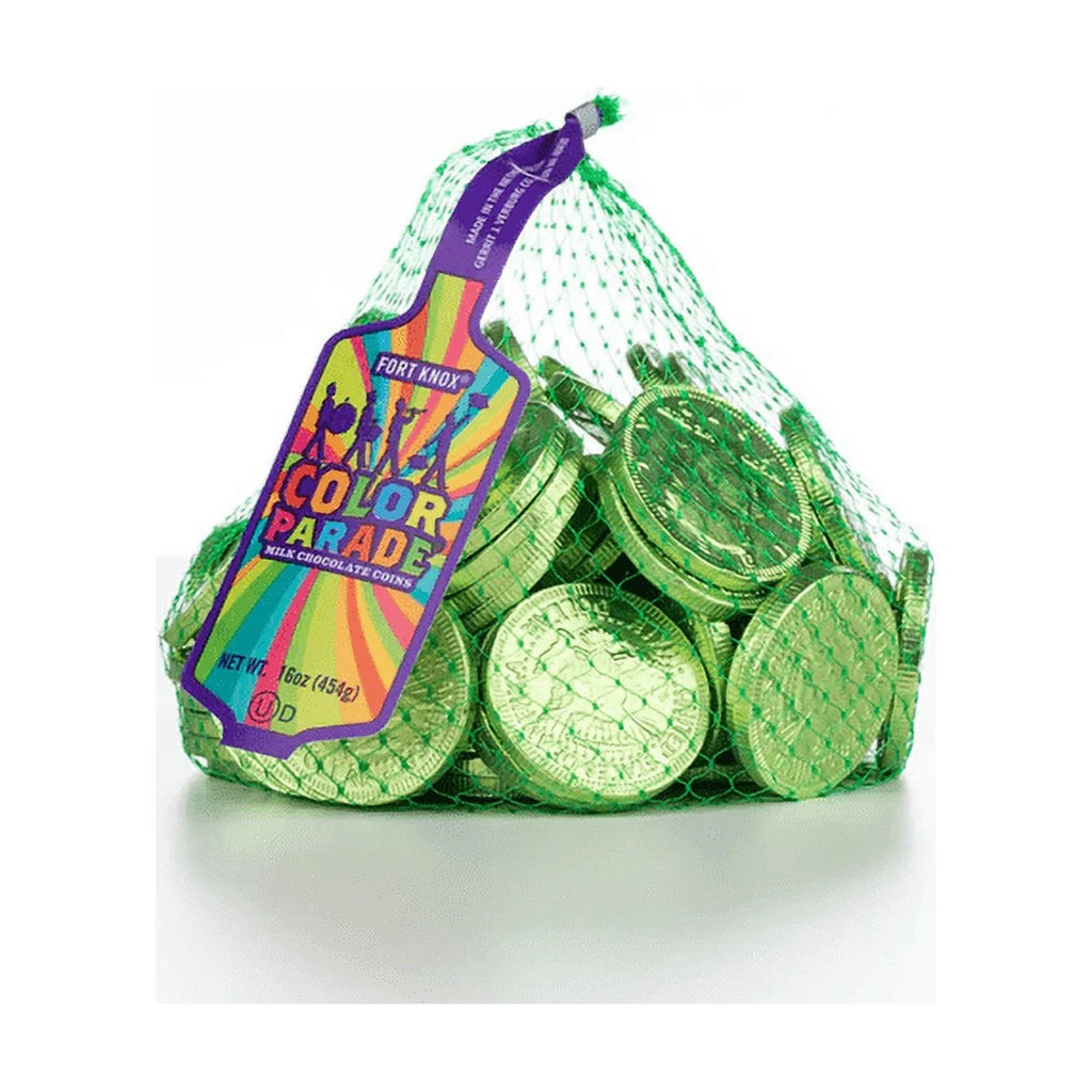 Milk Chocolate Coins Light Green Foil 1 lb R19395