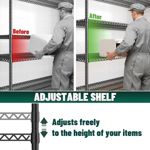68.1"W 2500LBS Adjustable Wire Shelving Unit C640