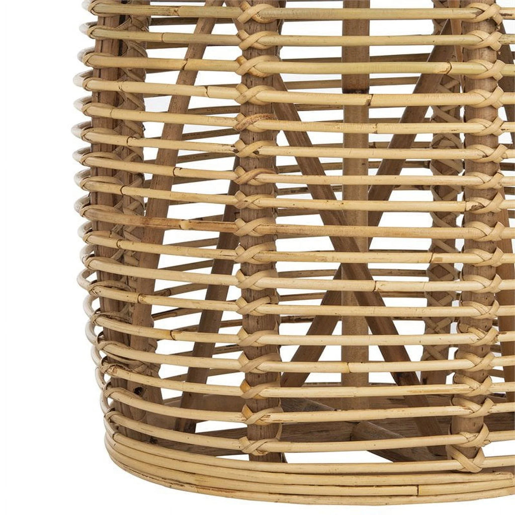 18" Round Rattan Accent End Table Set of 2 F124