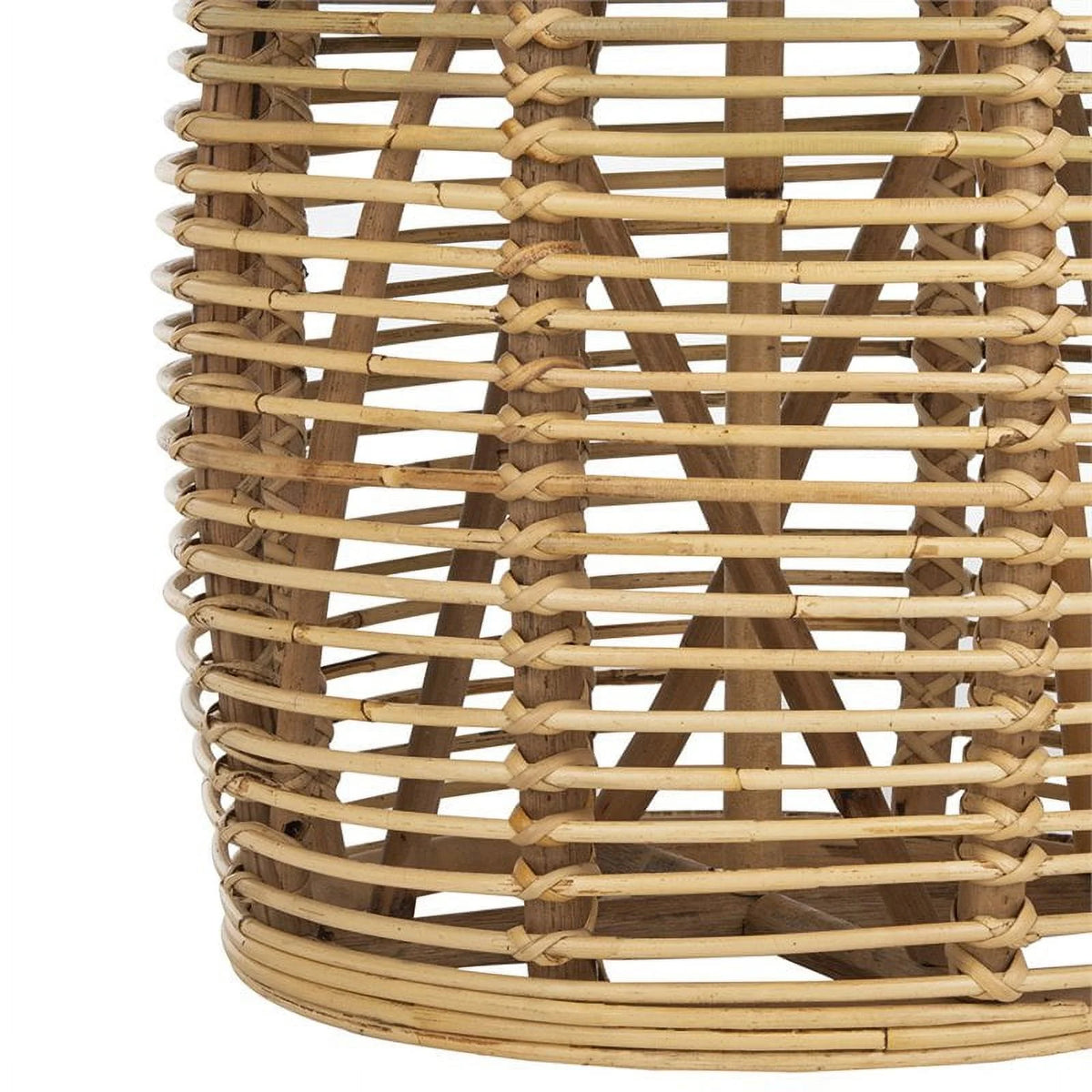 18" Round Rattan Accent End Table Set of 2 F124