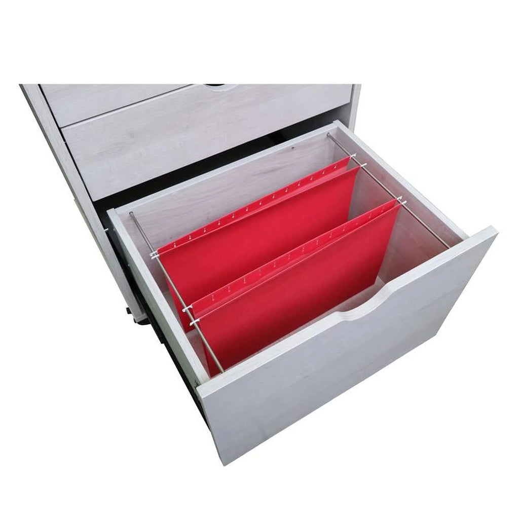 White Wood 3-Drawer File Cabinet U195