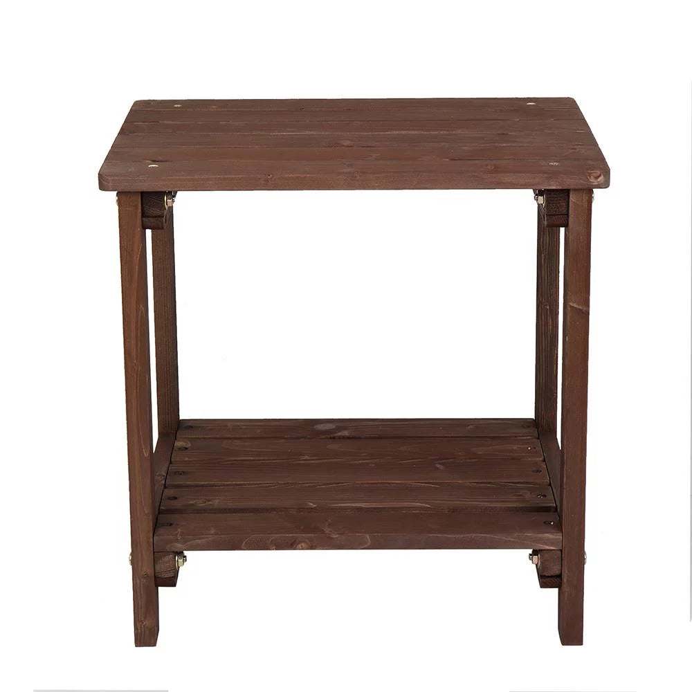 Light Brown 2 Tiers Wooden Side Table G382