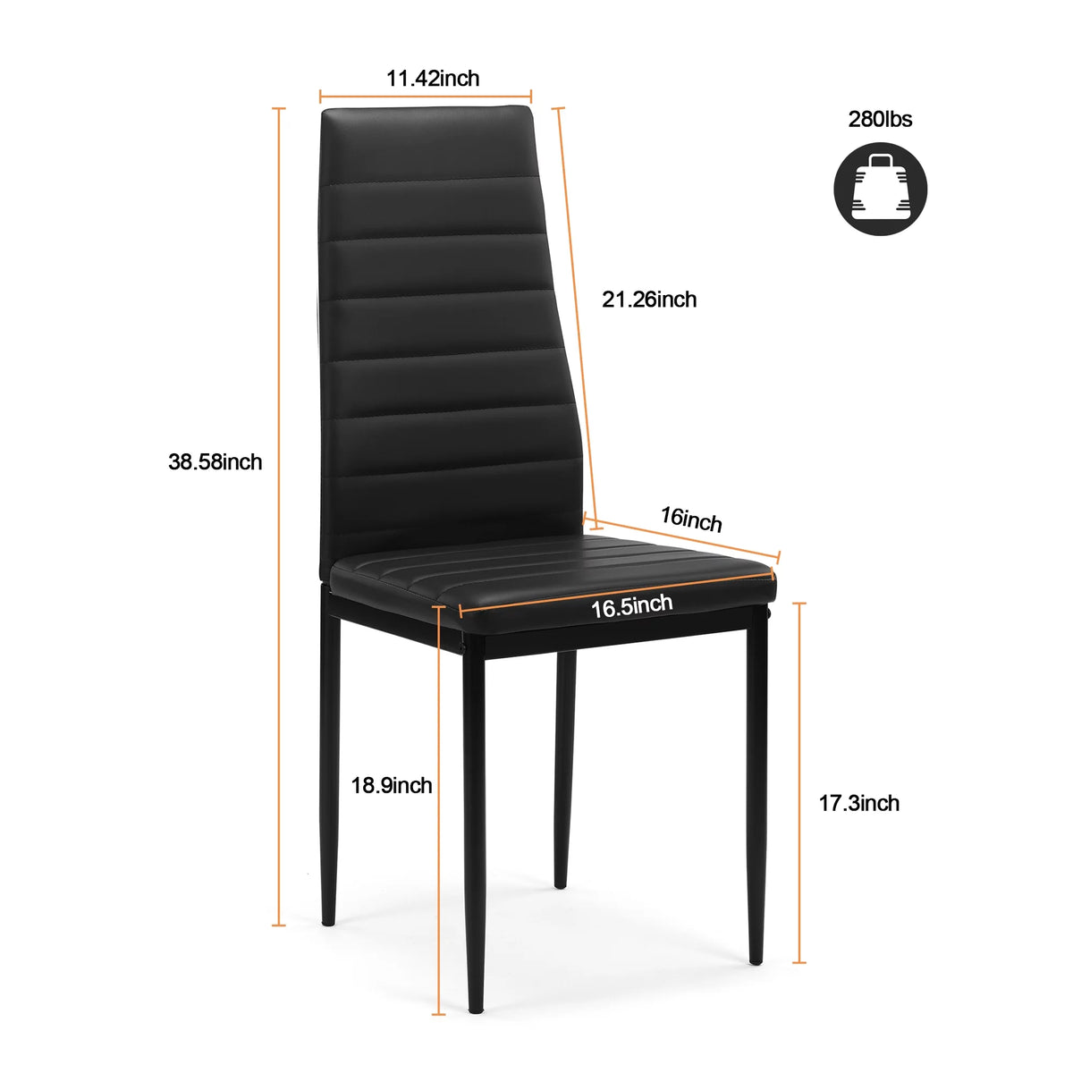 5 Pieces Tempered Glass Dining Table Set with 4 Faux Leather Chairs M53094