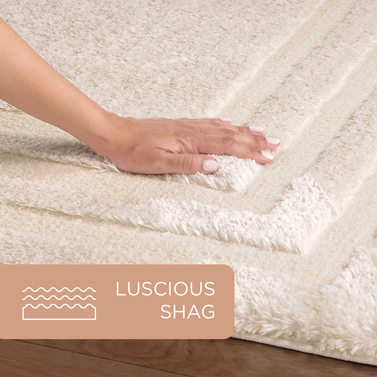 Beige Shag Area Rug 7'10"x10'2" G88294