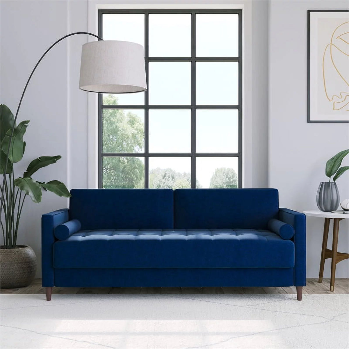 Navy Blue Fabric Sofa Set M8254