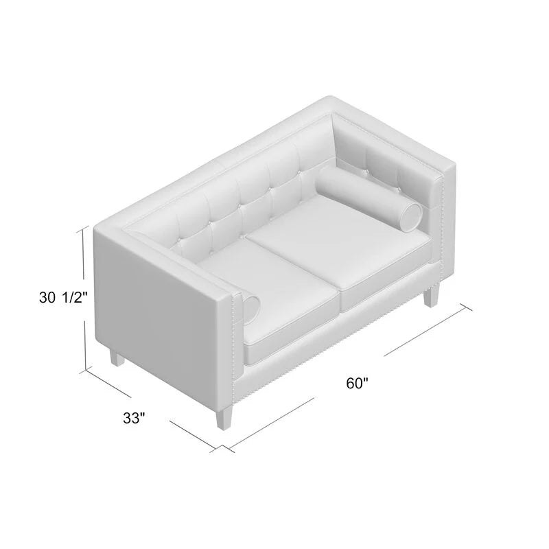 Green Velvet Tuxedo Arm Loveseat I97395