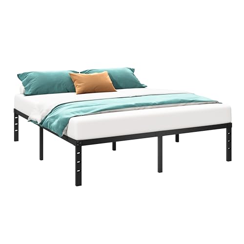 18 Inch Tall Black Metal Platform Twin Size Bed Frame F1262