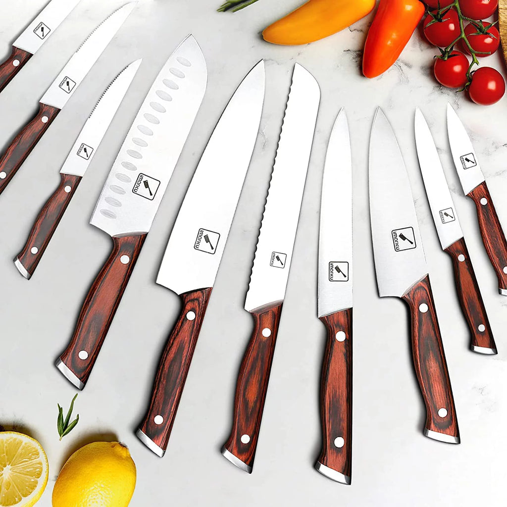 16-Piece Japanese Kitchen Knife Set with Block O830894