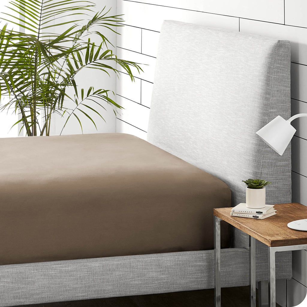 Twin Taupe Flannel Fitted Sheet V52922