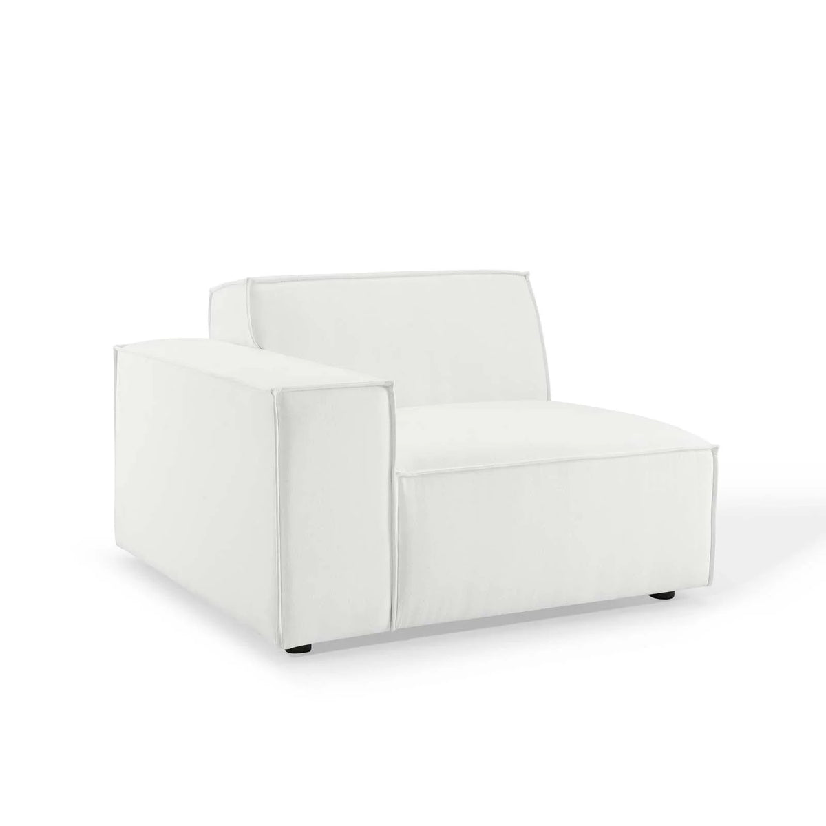 White Right-Arm Sectional Sofa Chair E3135
