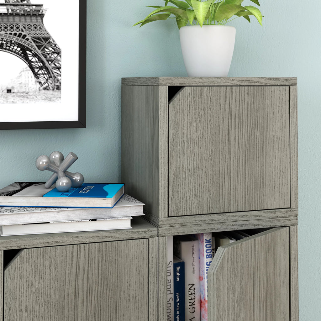 Grey Stackable Cube Storage Organizer X154763