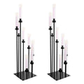 8 Arm Candle Holders Floor Candelabra Metal Candlestick Holder Set with Acrylic Shade 42.13" Tall Black A601730