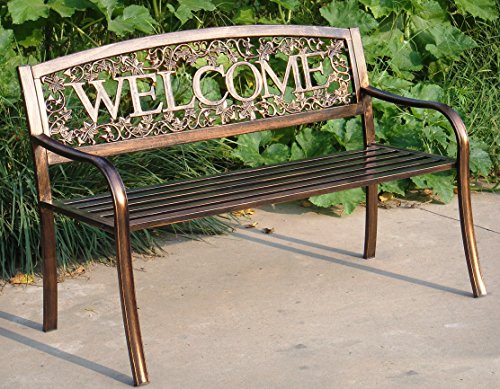 Metal Welcome Outdoor Bench H4723