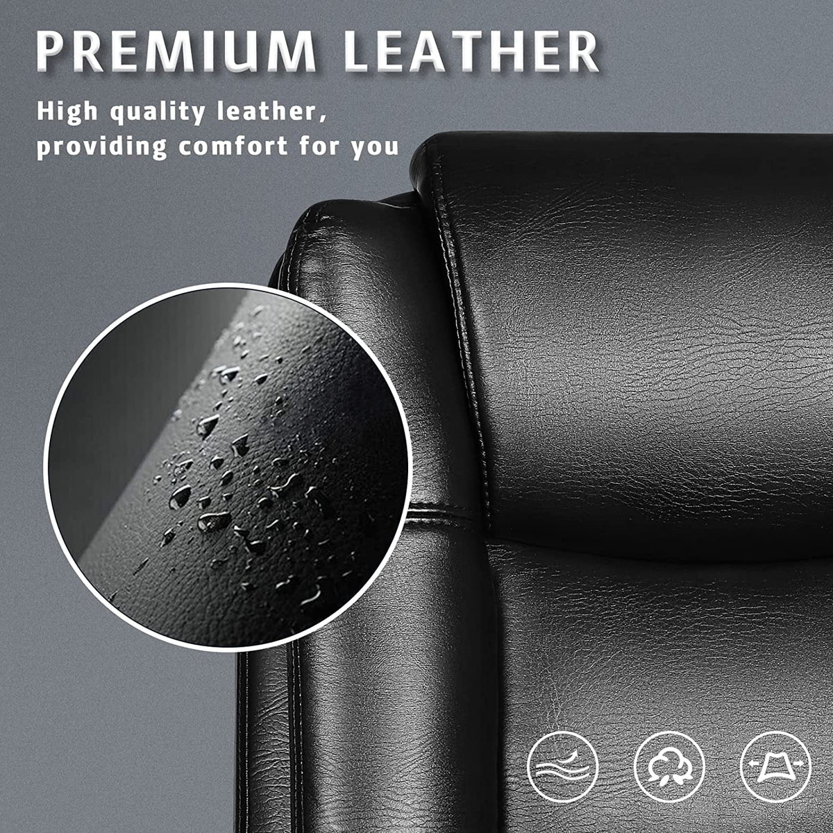 Big and Tall White High Back Ergonomic PU Leather Office Chair S6205