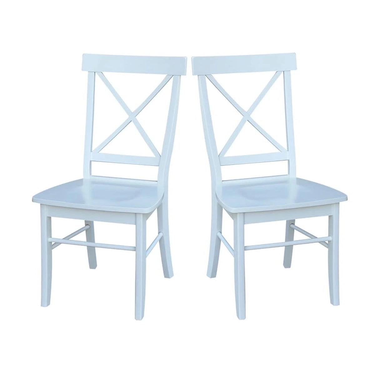 White Wooden X-Back Dining Chair Set of 2 O730037