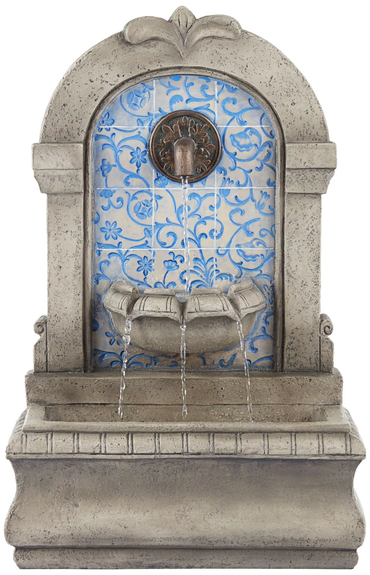 Cascading Spout Bowl Outdoor Wall Water Fountain 30 1/4" U285289