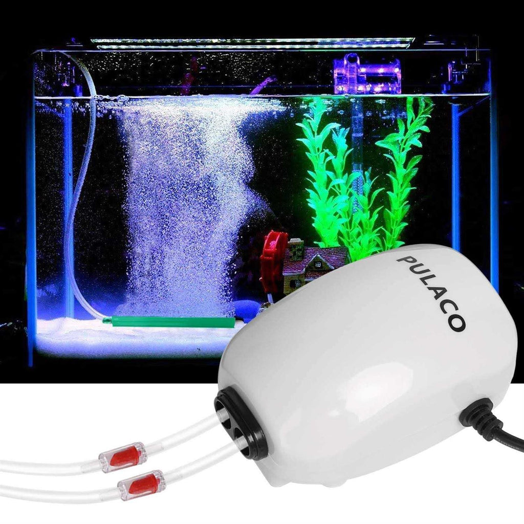 Ultra Quiet Aquarium Air Pump Dual Outlet Fish Tank Aerator Pump A130
