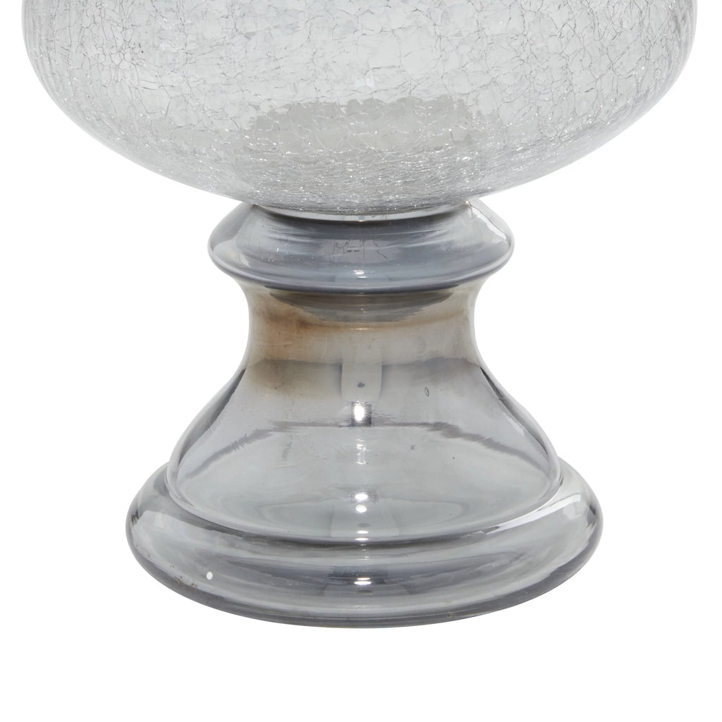 Black Glass Pillar Hurricane Lamp X79069