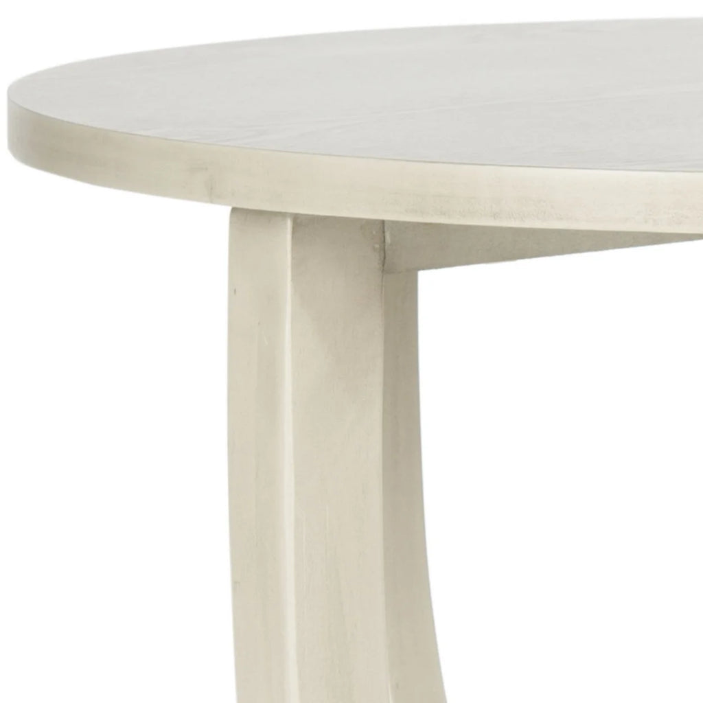 Antique White Round Pedestal Accent Table W928