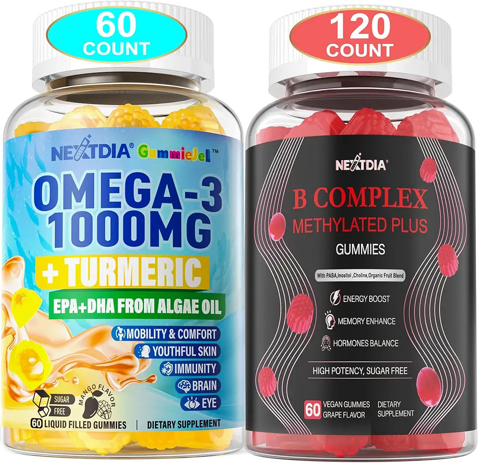 Vegan Omega-3 Gummies 1000mg + Vitamin B Complex Gummies J17280