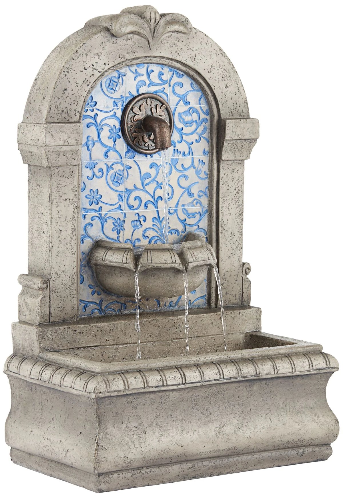 Cascading Spout Bowl Outdoor Wall Water Fountain 30 1/4" U285289