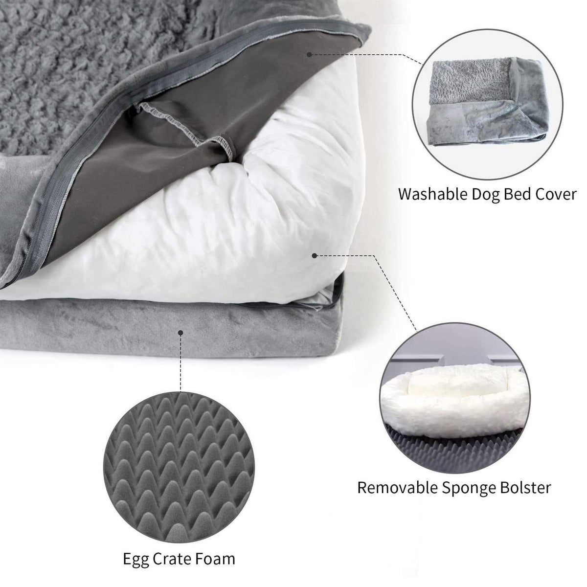 Orthopedic Washable Dog Bed with Removable Cover O901235