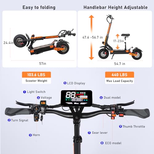 7000W Dual Motors 60V 33Ah Electric Scooter with Seat M61555