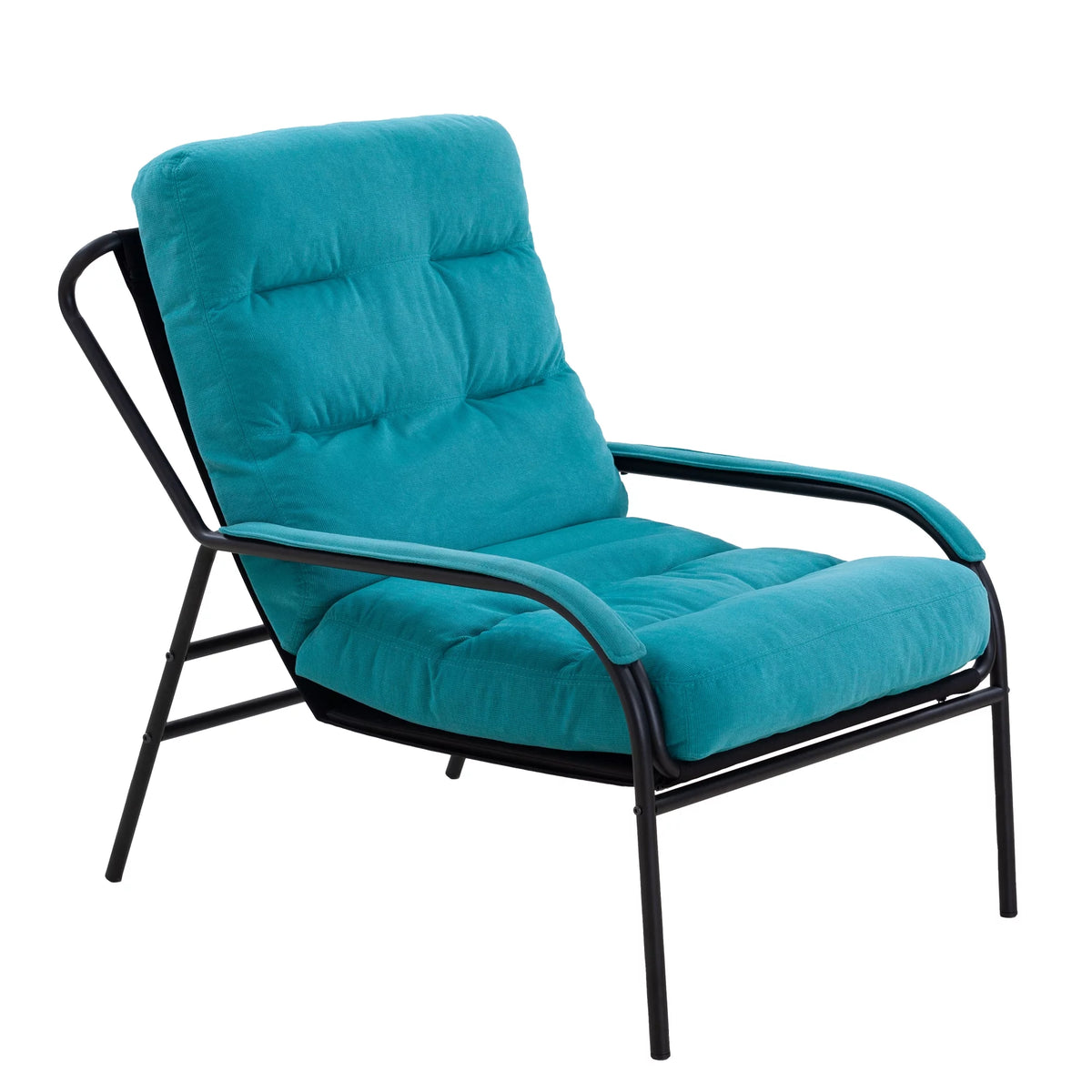 Turquoise Iron Arm Chair with Metal Legs R622