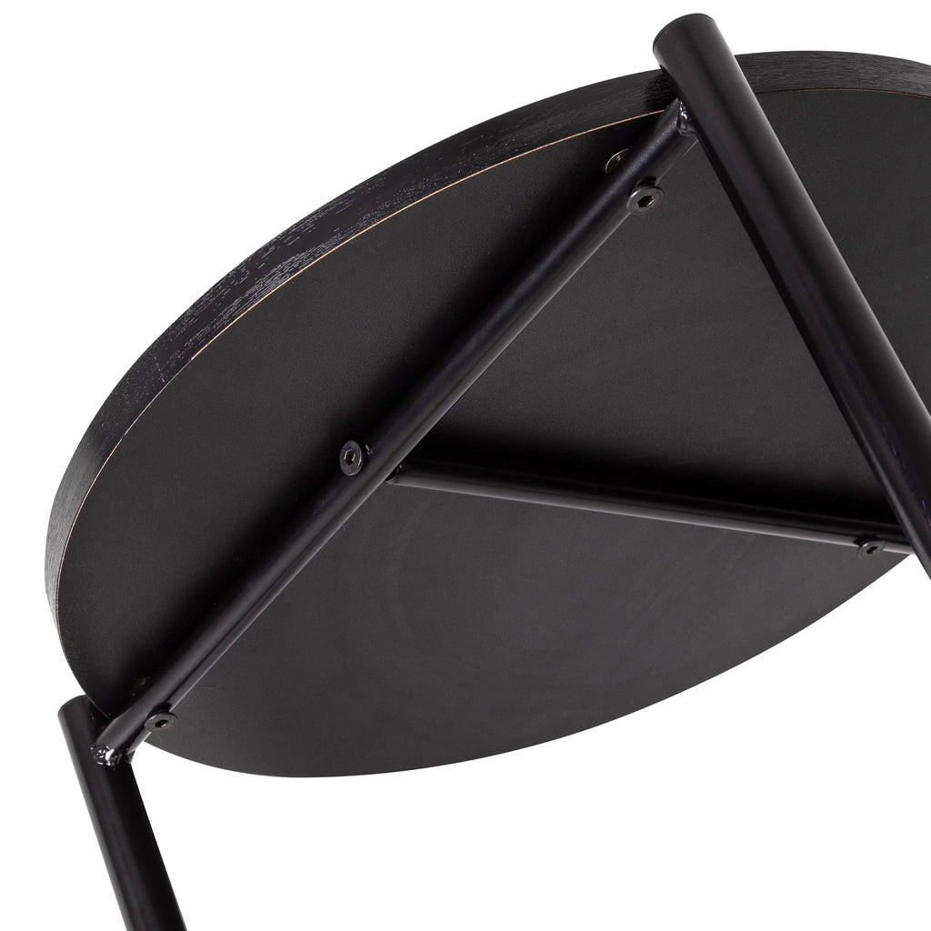 Black Round Side Table F517