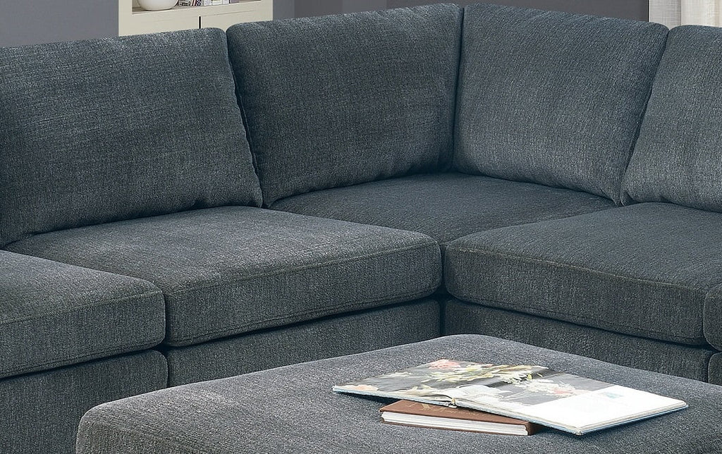 Grey Chenille Modular Sectional 6pc Set I3593