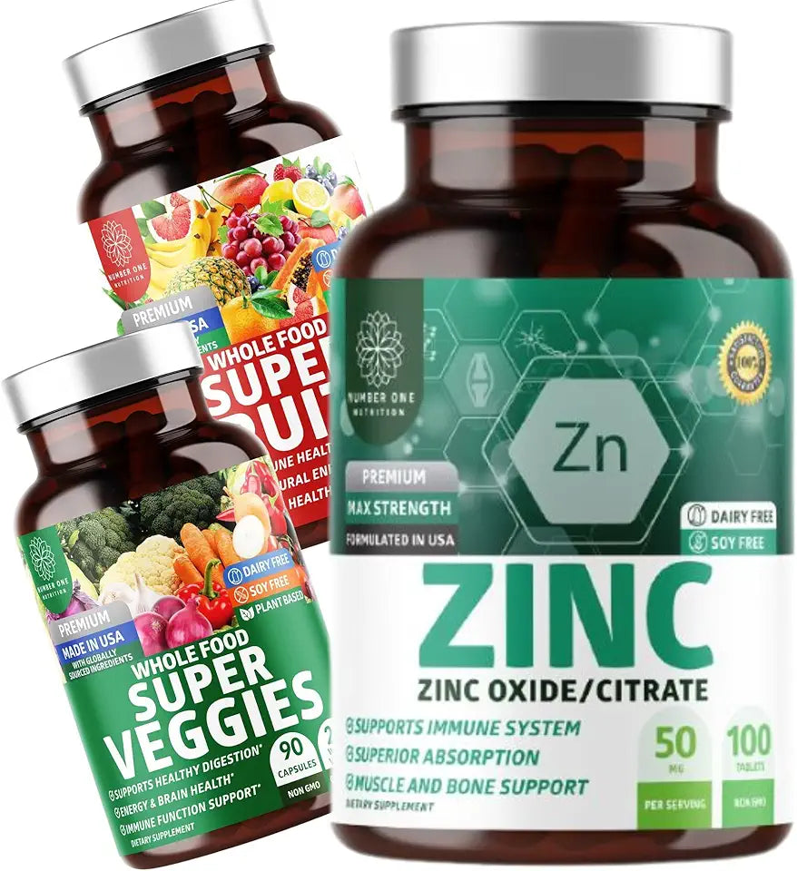 Super Fruits & Veggies Supplement and Zinc 50mg 2 Pack F144199