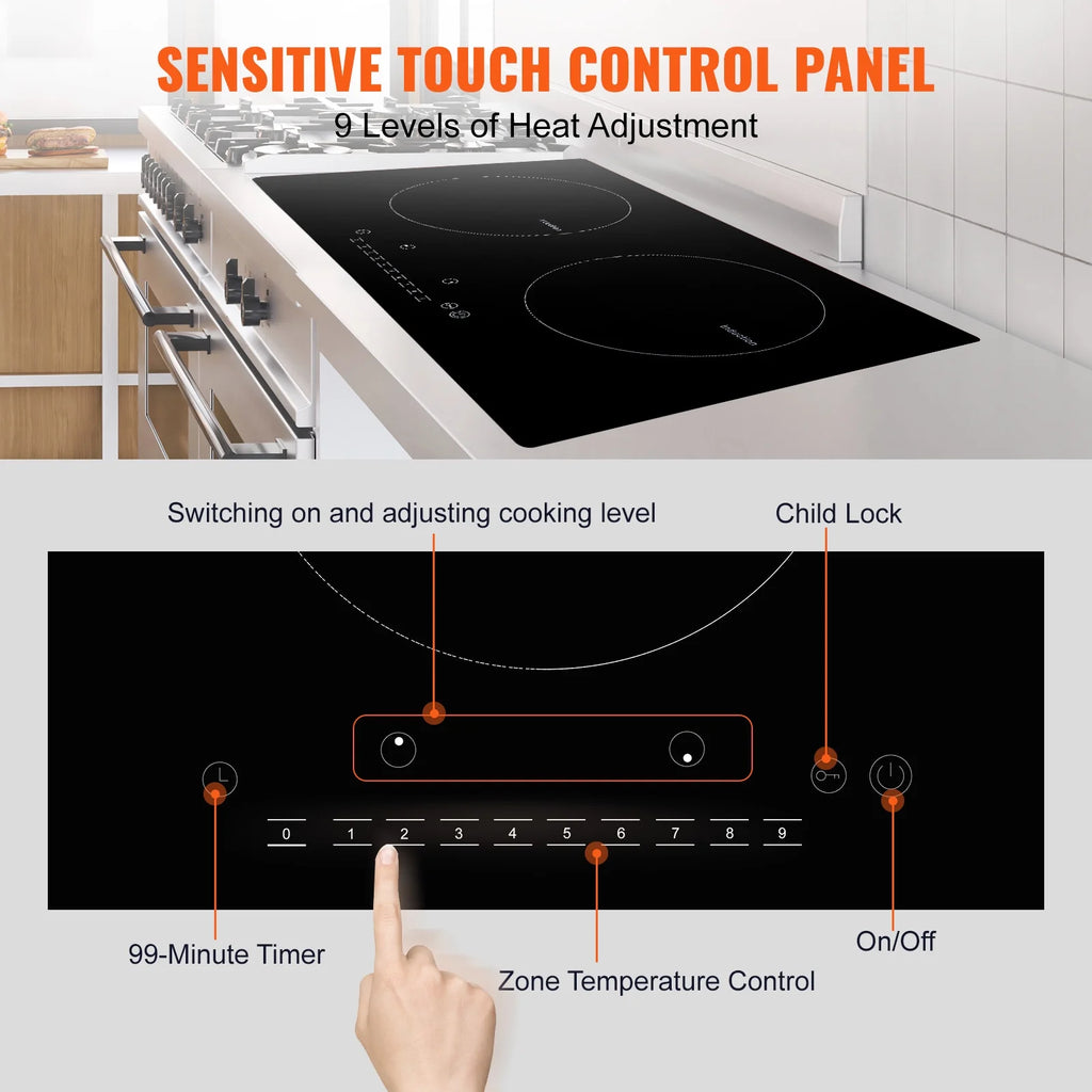2 Burners Ceramic Glass Electric Cooktop S2265
