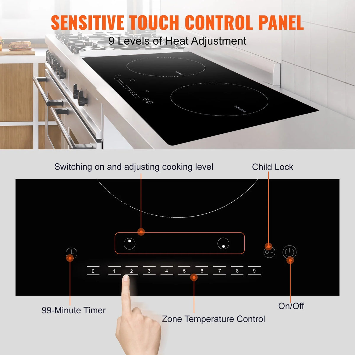 2 Burners Ceramic Glass Electric Cooktop S2265