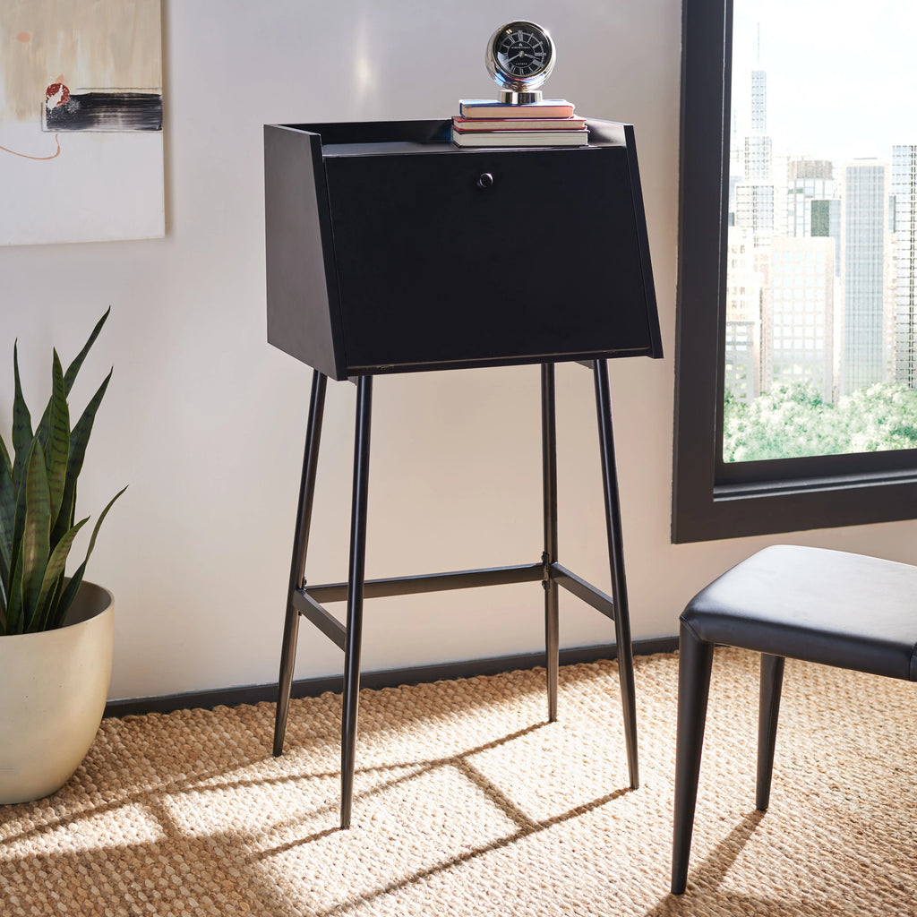 Black Modern Secretary Writing Desk L3444