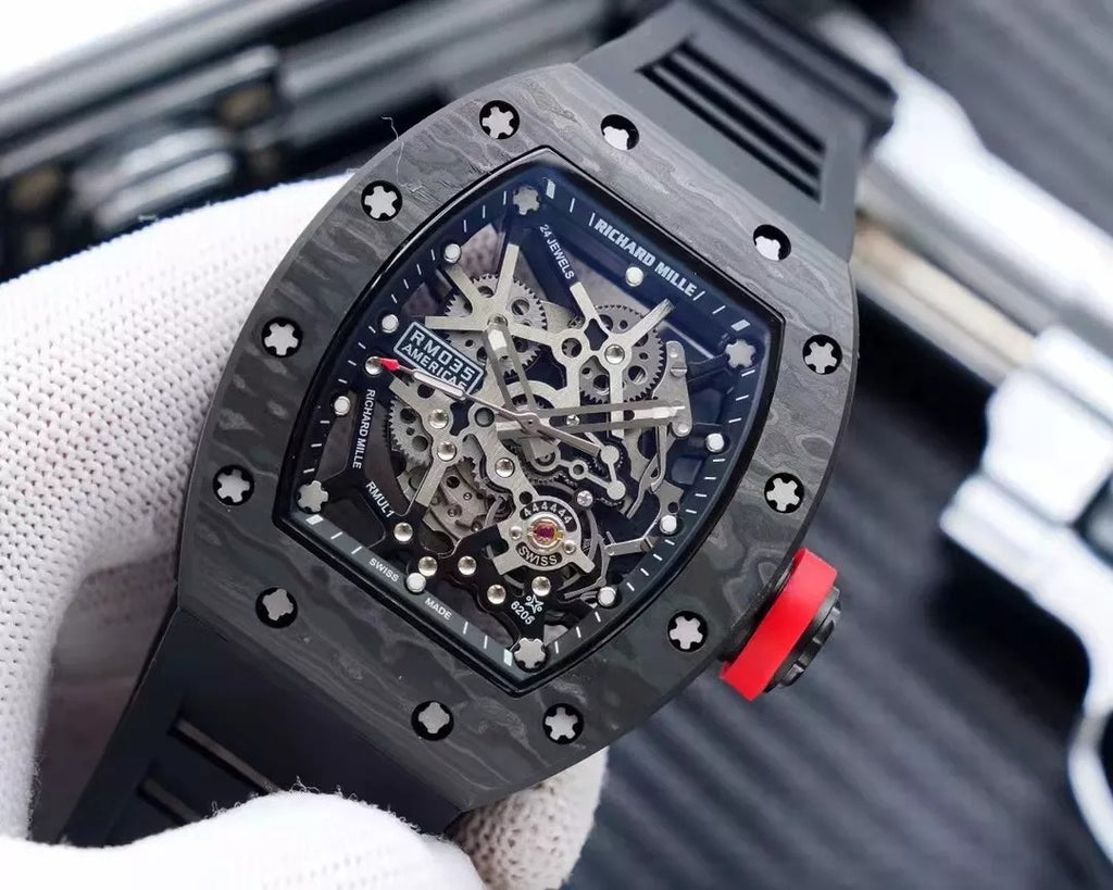 Blue Dial Black Bezel Black Rubber Strap Watch K4867