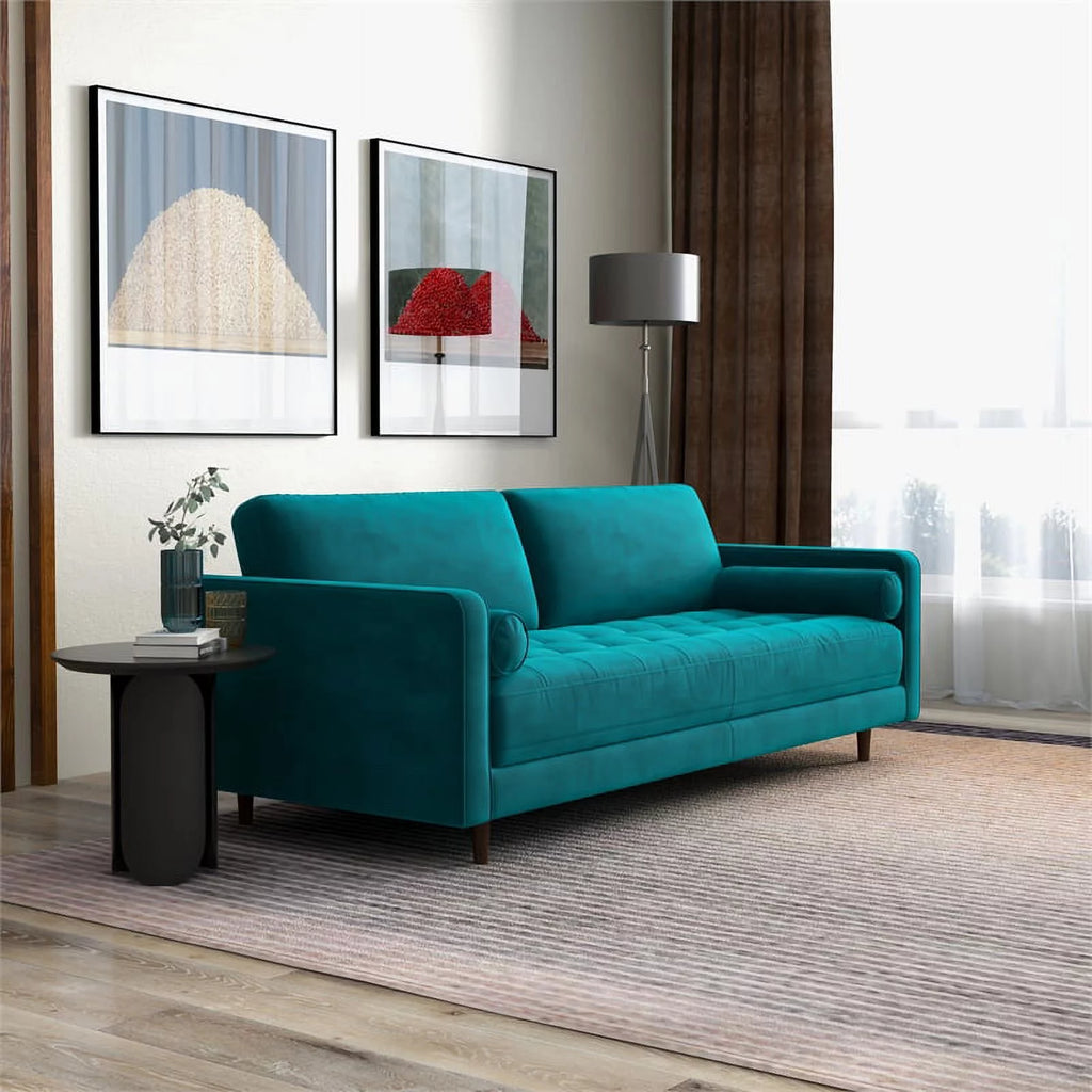 Mid-Century Modern Velvet Sofa C7621