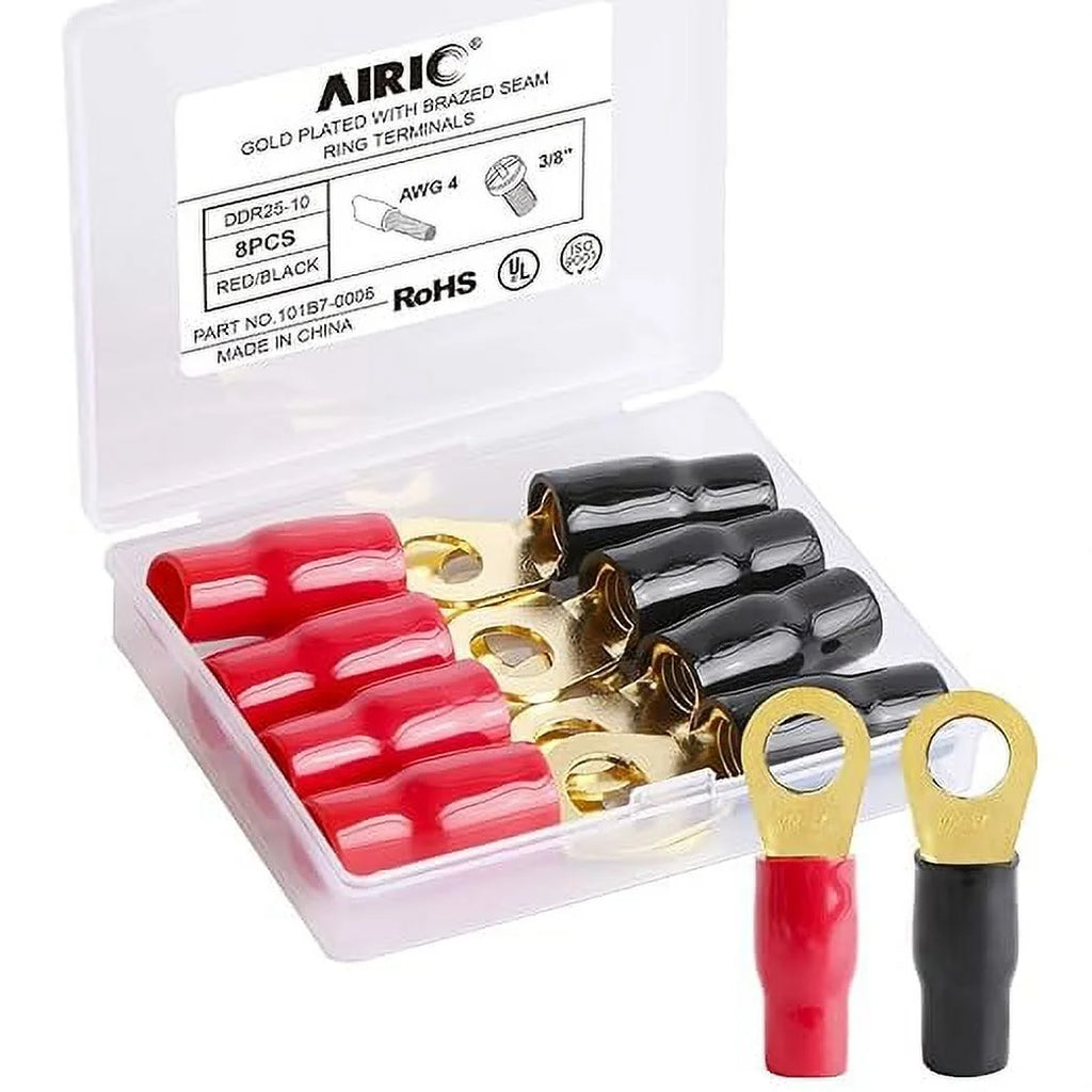 4 AWG Gold Plated Ring Terminal 8-Pack F42265