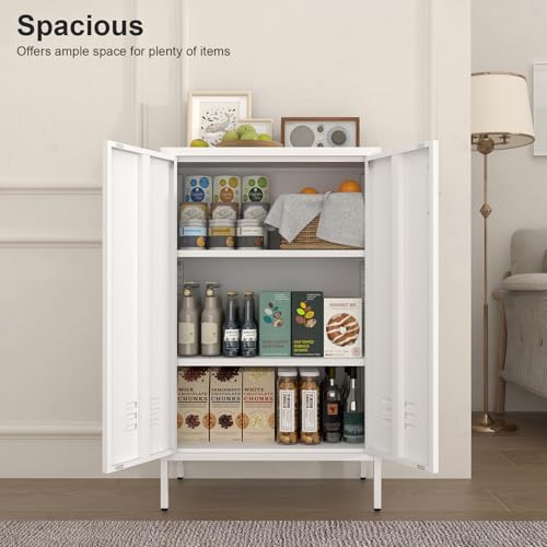 Metal Cabinet with Adjustable Shelf, Avocado Green X460062