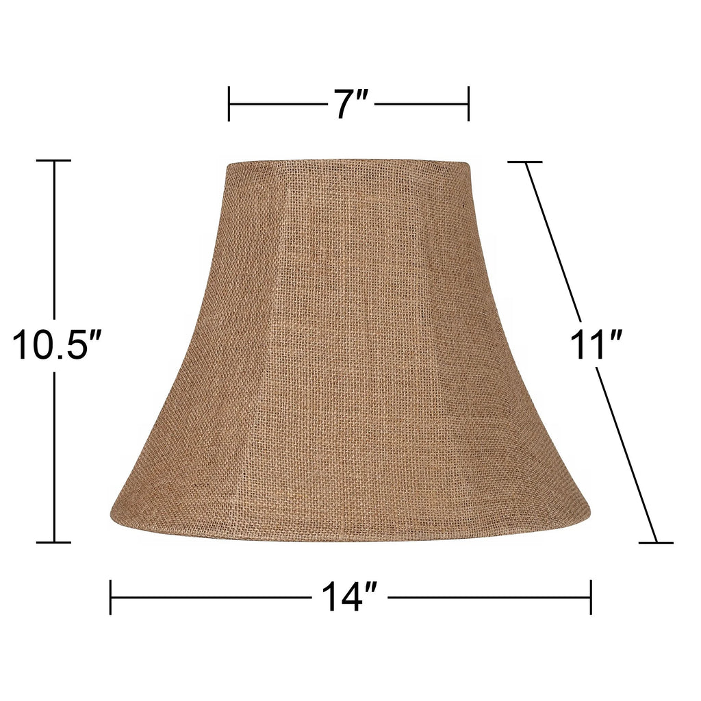 Natural Burlap Medium Bell Lamp Shade 7" Top x 14" Bottom x 10.5" High U732976