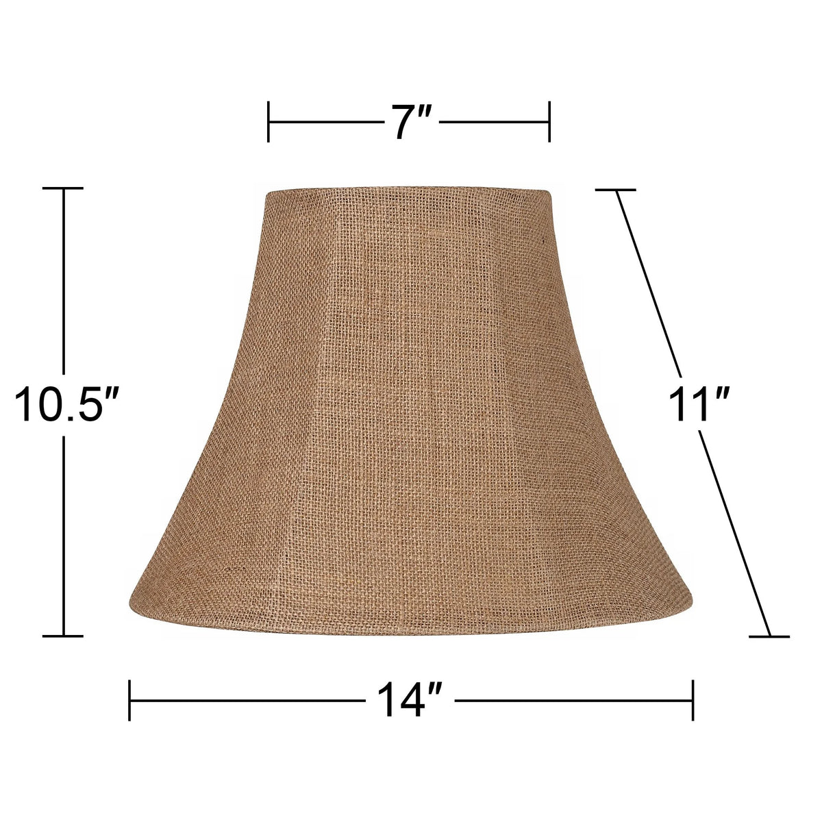 Natural Burlap Medium Bell Lamp Shade 7" Top x 14" Bottom x 10.5" High U732976