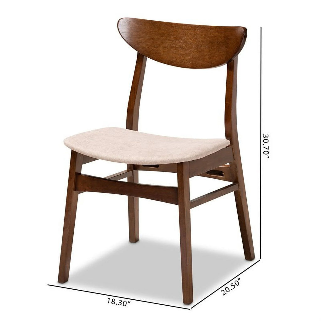 Beige Upholstered Wood 4-Piece Dining Chair Set E190798