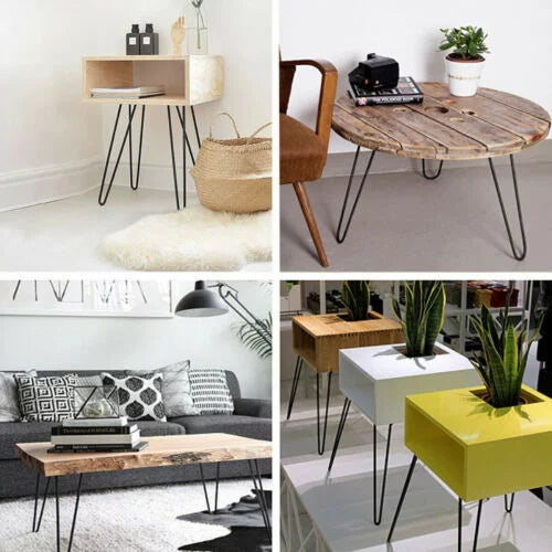30" Heavy Duty Set Of 4 Black Hairpin Table Legs B3612