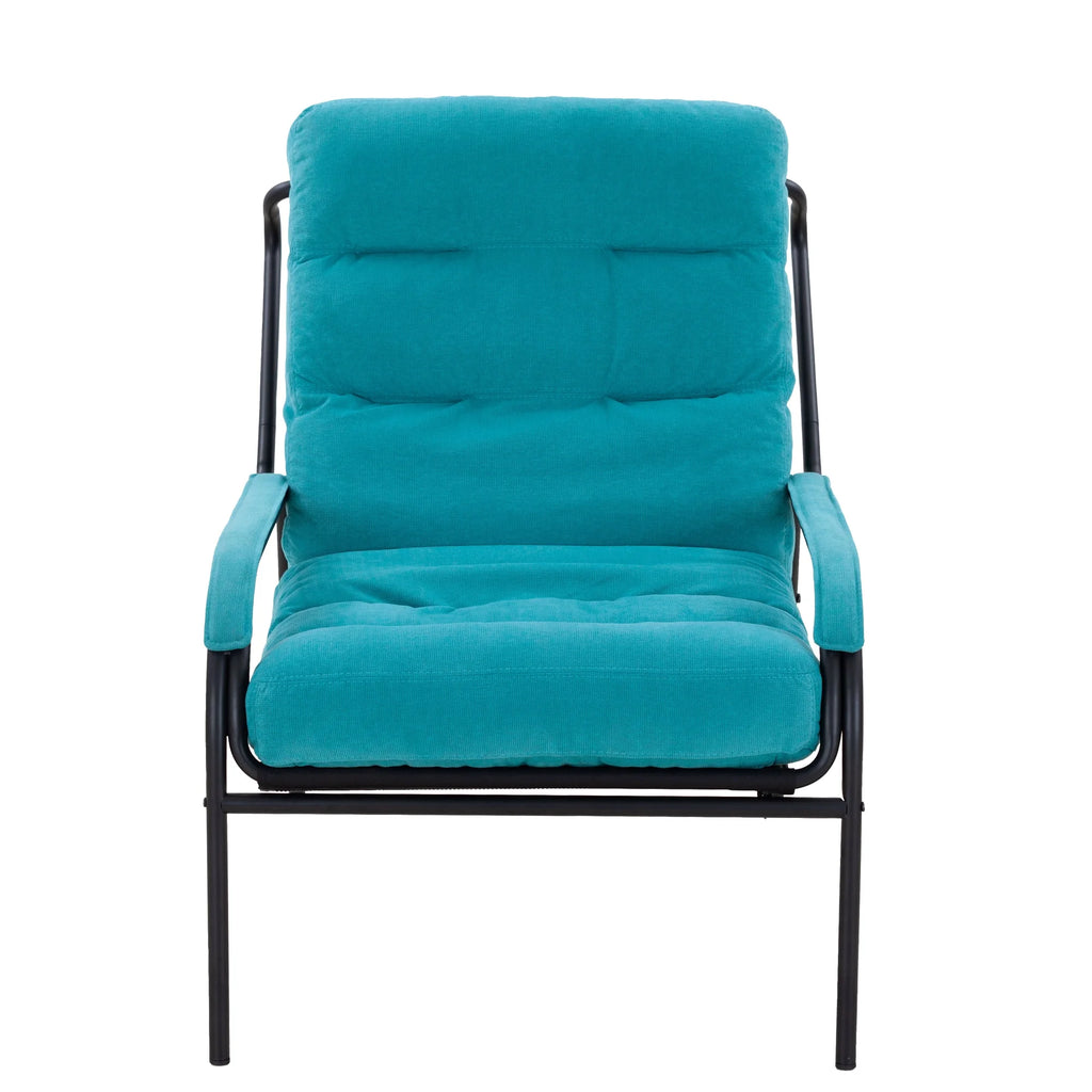 Turquoise Iron Arm Chair with Metal Legs R622
