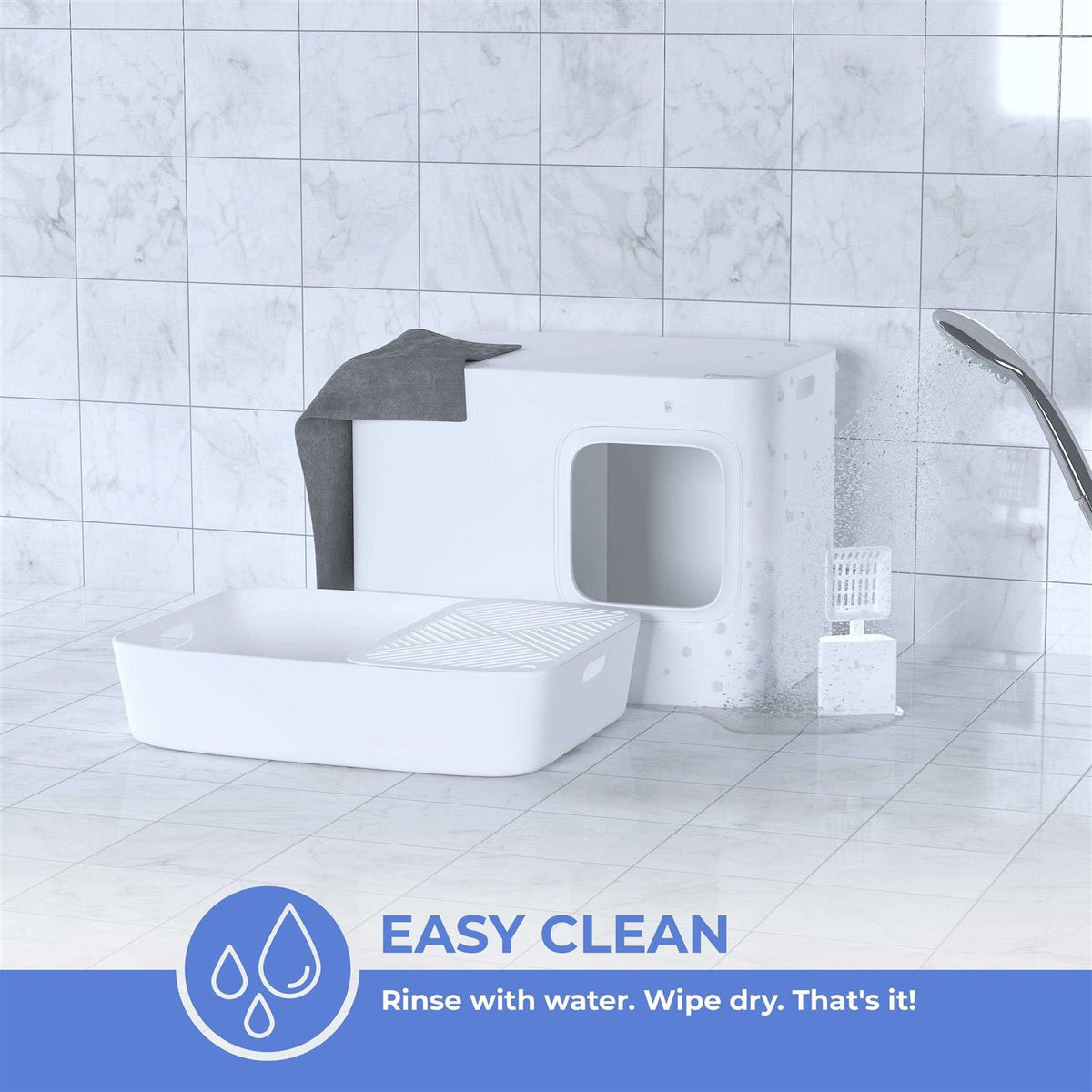 Cat Litter Box with Scoop and Holder B150