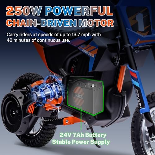 24V 250W Kids Electric Dirt Bike with Air-Filled Tires I368