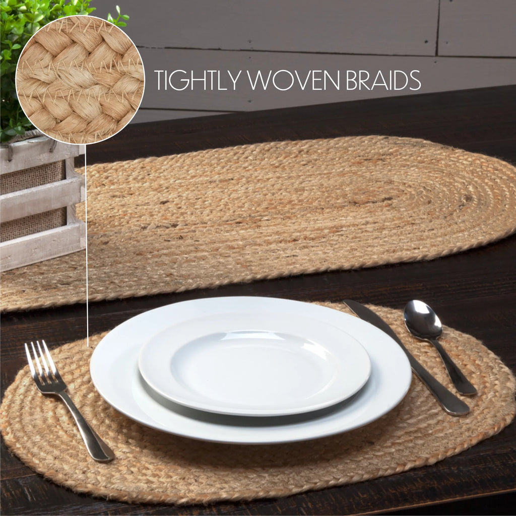 Jute Textured Oval Placemat Set of 6 J86279