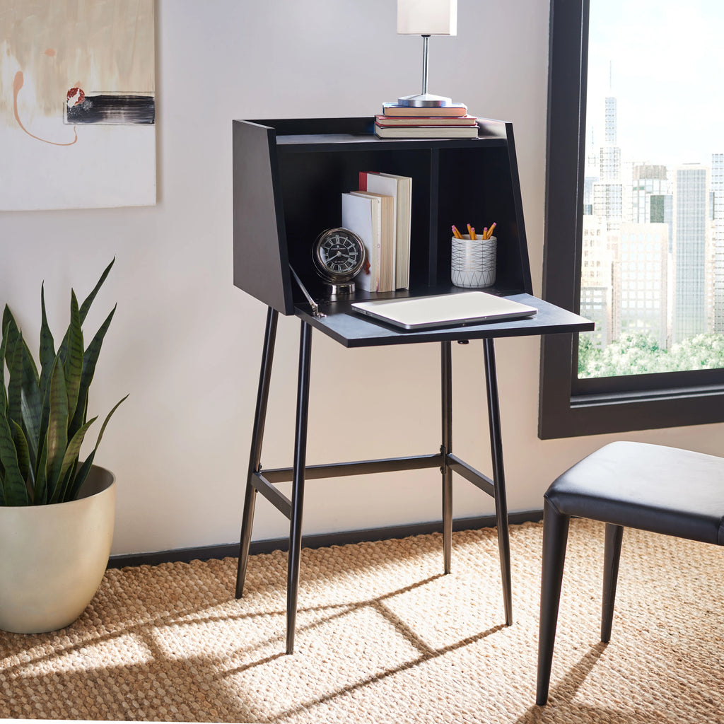 Black Modern Secretary Writing Desk L3444