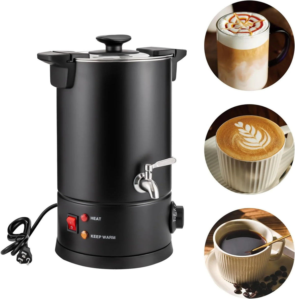 30 Cup Commercial Coffee Urn 8L 1000W Coffee Maker D222815